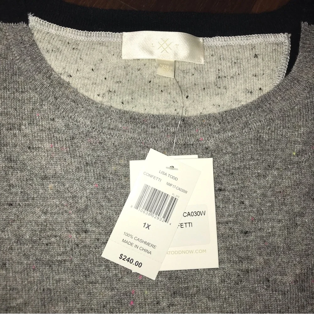 Lisa Todd Pop Rocks Cashmere Sweater In Confetti NWT